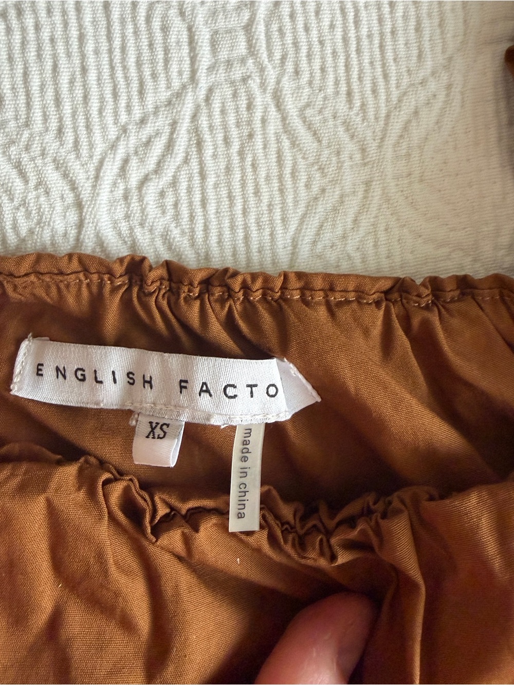 English Factory Ruffled Strap Crop Top - Rust - Picture 3 of 3